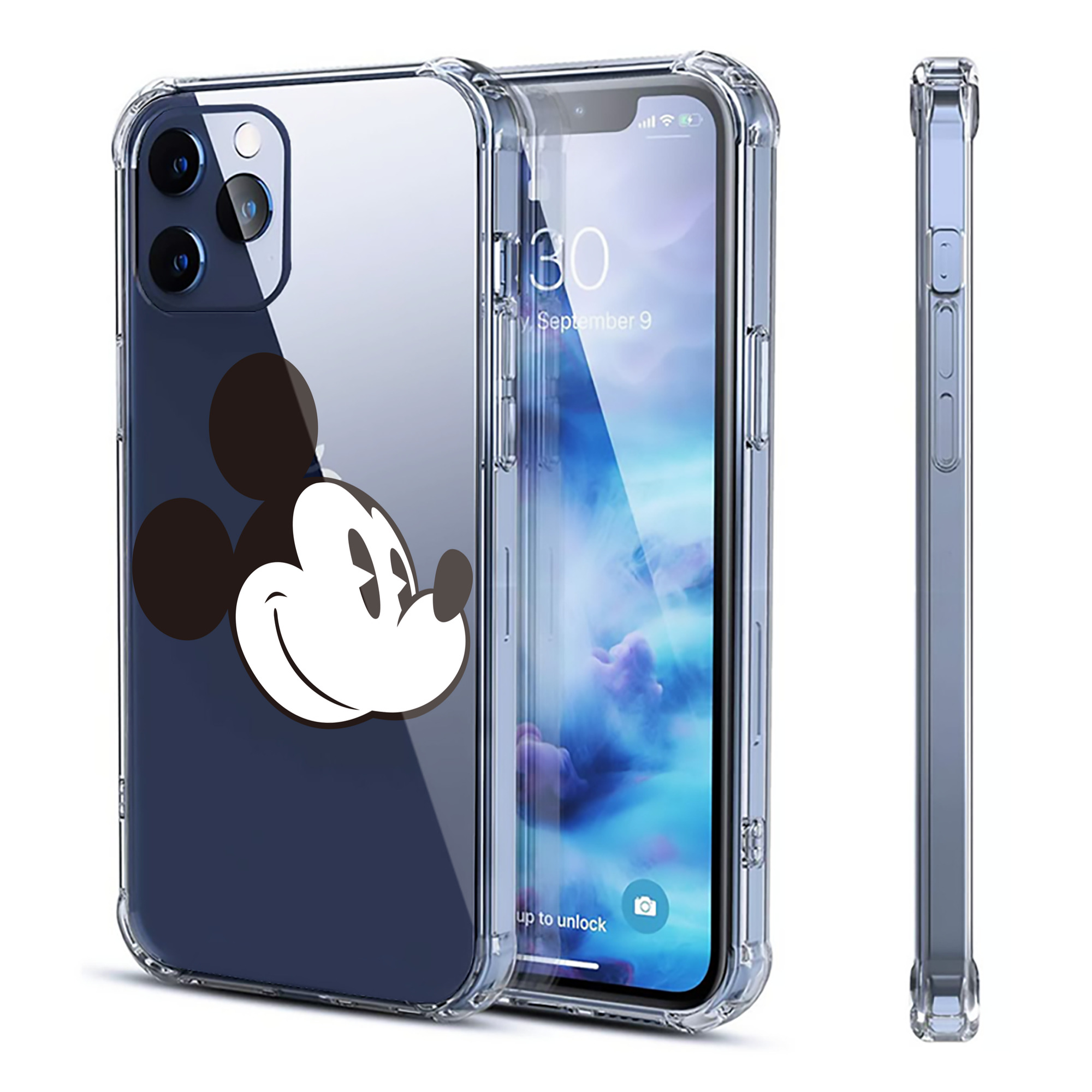 （画像用） ミッキーマウス Mickey Mouse 【iPhone 12シリーズ対応】透明スマホケース（クリアソフトケース）